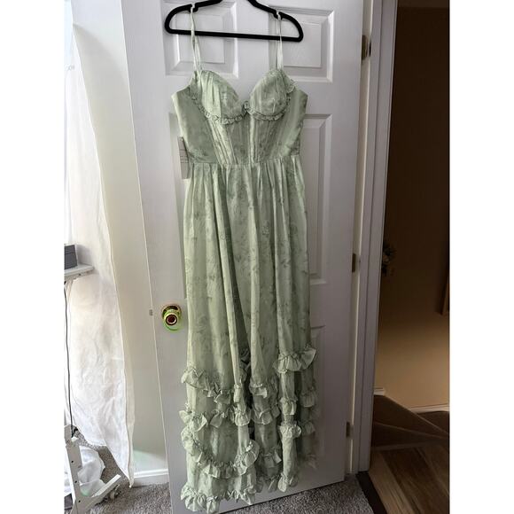 wear your love Dresses & Skirts - Green Floral Bridgerton Inspired Dress Size 12 NWT
